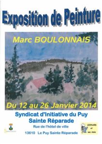 MARC BOULONNAIS expose au Puy Sainte Réparade